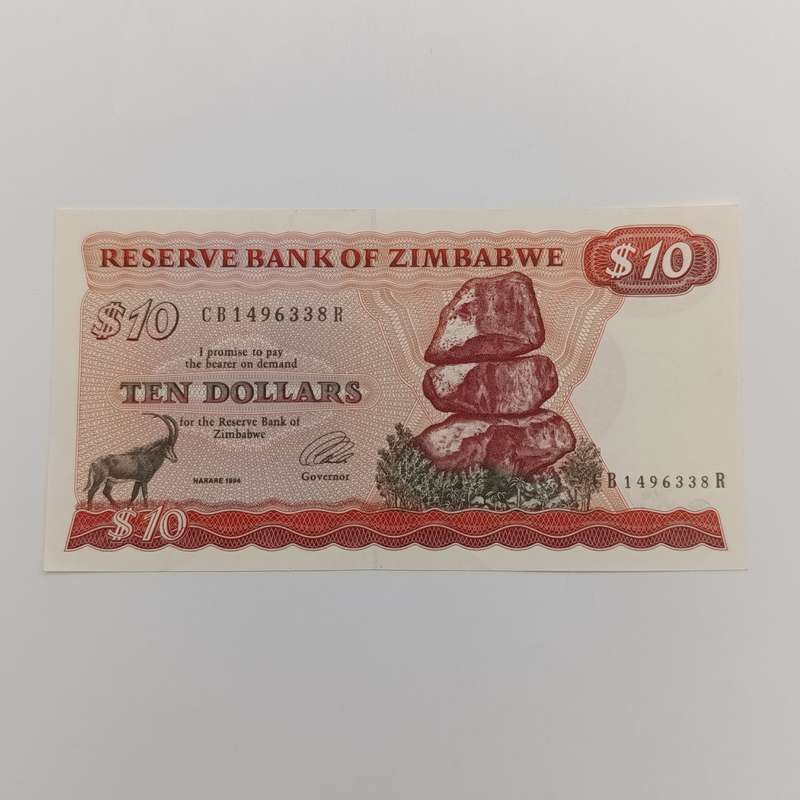 Zimbabwe 1994 Harare $10 Pick 3e uncirculated banknote