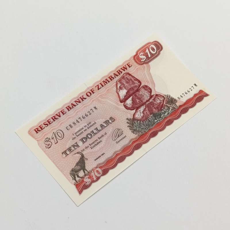 Zimbabwe 1994 Harare $10 pick 3e uncirculated banknotes consecutive numbered lot of 2
