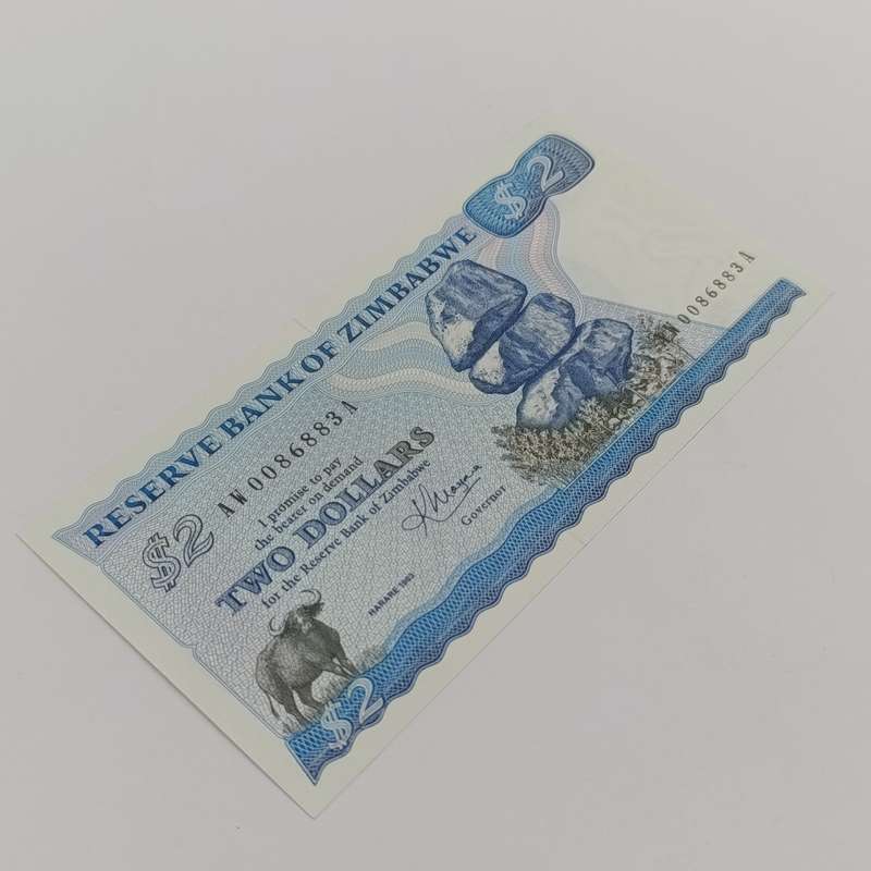 Zimbabwe 1983 Harare $2 Pick 1b Lot of 2 uncirculated replacement notes with consecutive numbers