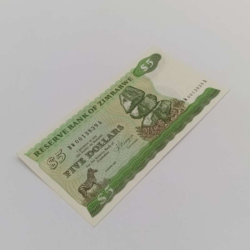 Zimbabwe 1983 Harare $5 Pick 2c uncirculated replacement banknote