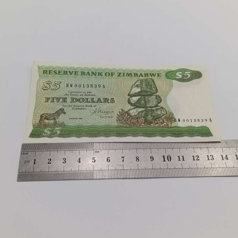 Zimbabwe 1983 Harare $5 Pick 2c uncirculated replacement banknote