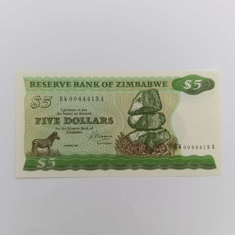Zimbabwe 1983 Harare $5 Pick 2c uncirculated replacement banknote