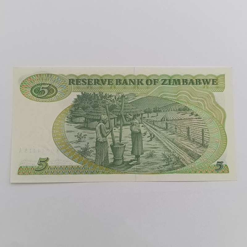Zimbabwe 1983 Harare $5 Pick 2c uncirculated replacement banknote