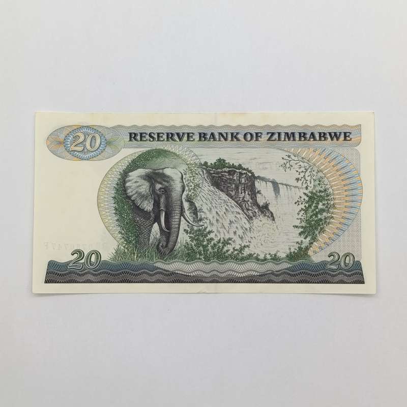 Zimbabwe 1994 Harare $20 Pick 4d pair of uncirculated banknotes with consecutive numbers