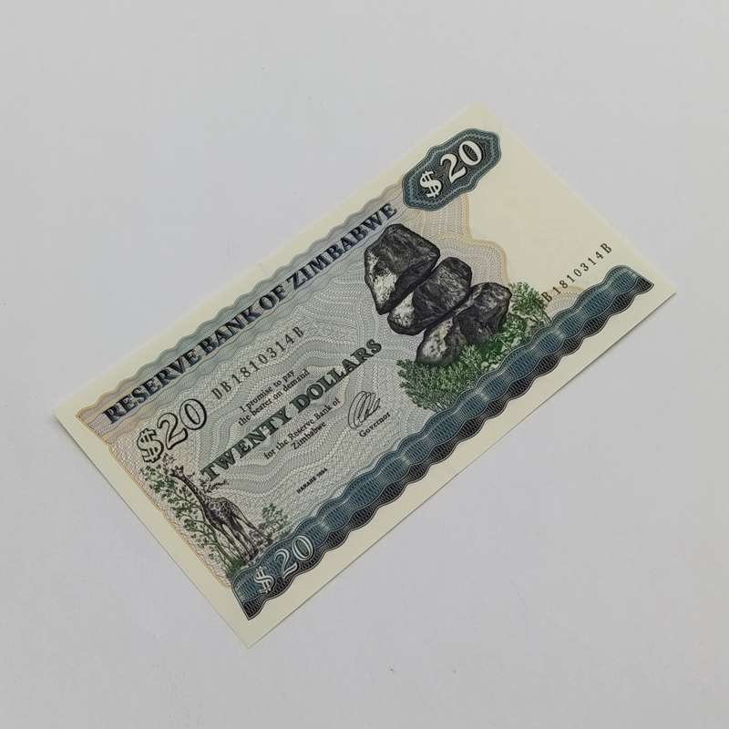 Zimbabwe 1994 Harare $20 Pick 4d pair of uncirculated banknotes with consecutive numbers