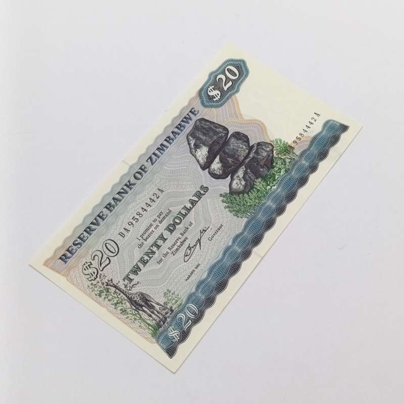 Zimbabwe 1982 Harare $20 scarce uncirculated lot of 2 with consecutive numbers