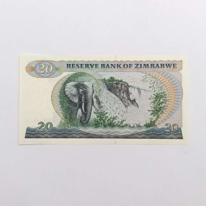 Zimbabwe 1982 Harare $20 scarce uncirculated lot of 2 with consecutive numbers