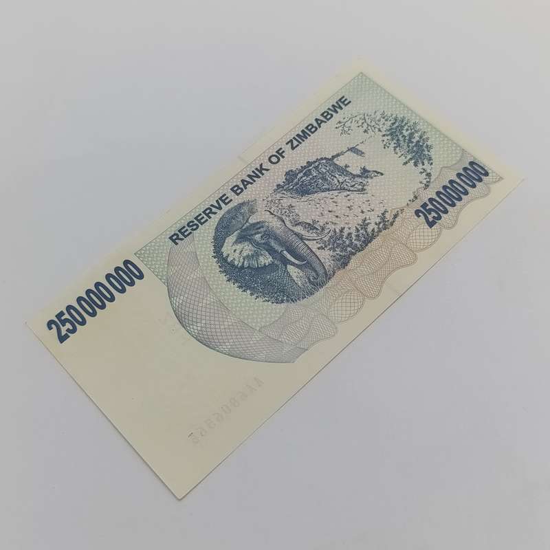 Zimbabwe two hundred and fifty million dollars - uncirculated bearer  cheque 2 May 2008