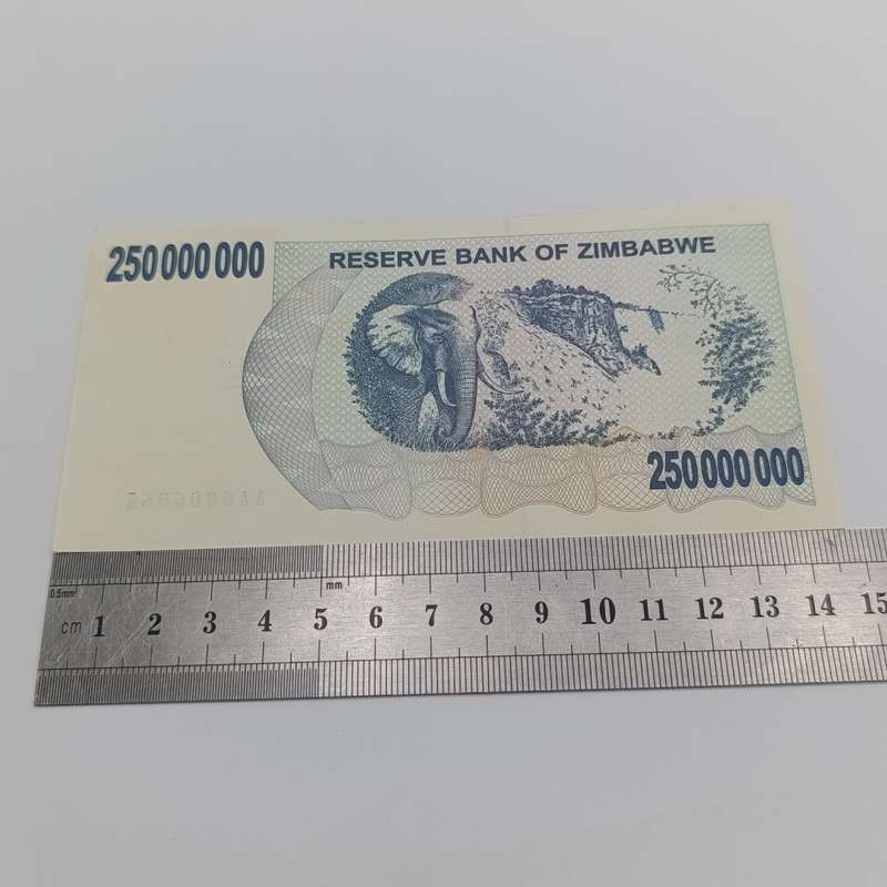 Zimbabwe two hundred and fifty million dollars - uncirculated bearer  cheque 2 May 2008