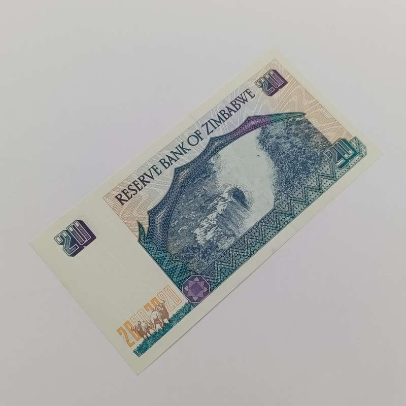 Zimbabwe Harare 1997 $20 lot of 4 uncirculated notes with consecutive numbers