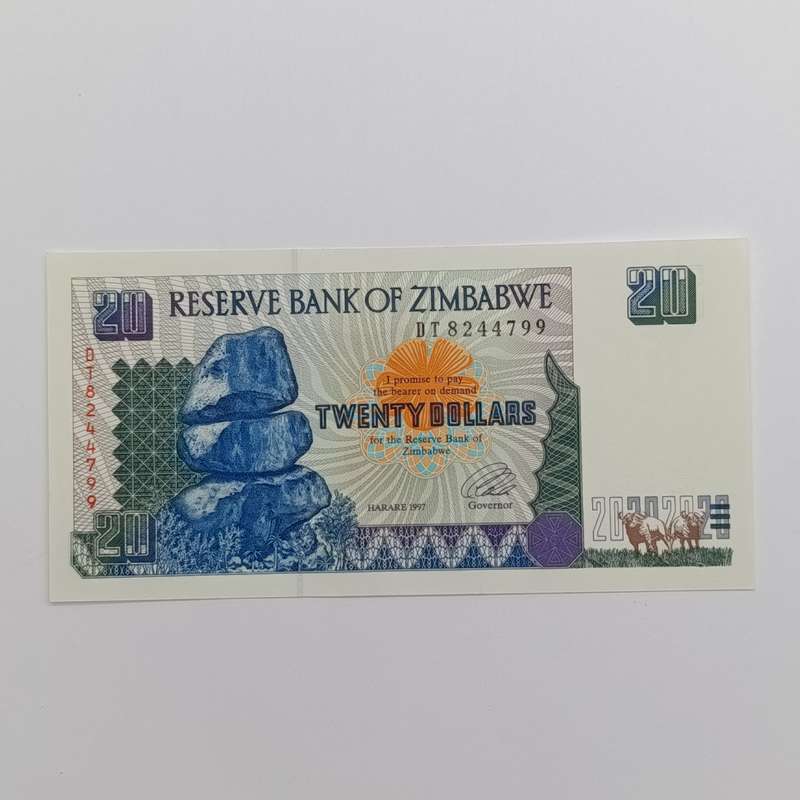 Zimbabwe Harare 1997 $20 banknotes uncirculated set of 3 with consecutive numbers