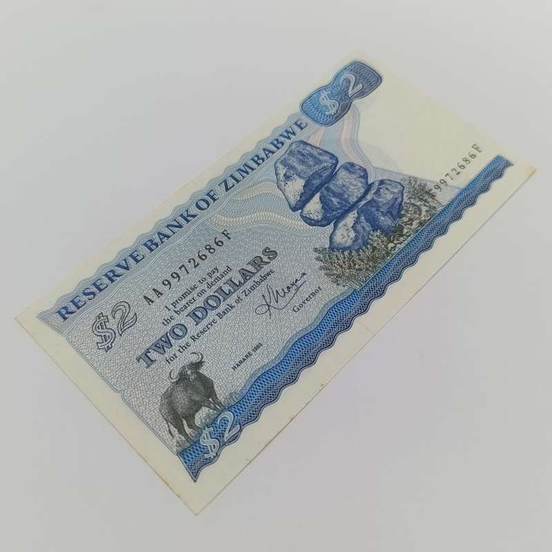 Zimbabwe $2 uncirculated banknote Pick 1b Harare 1983