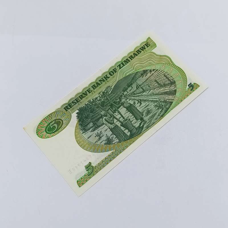 Zimbabwe 1983 Harare $5 uncirculated pair with consecutive numbers CBM - Pick 2c