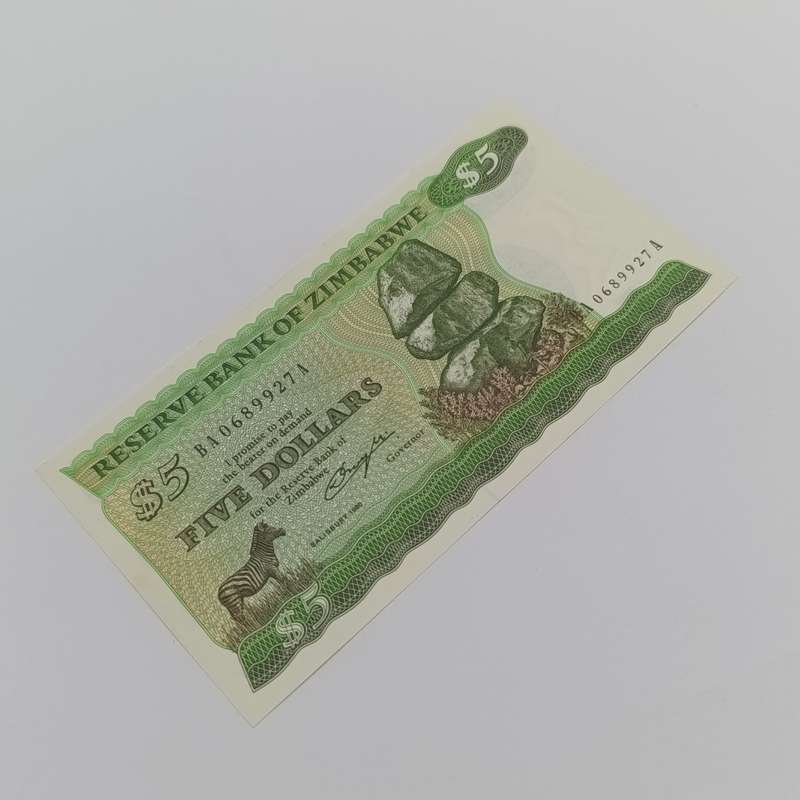 Zimbabwe $5 dollars Pick 2a uncirculated banknote Salisbury 1980