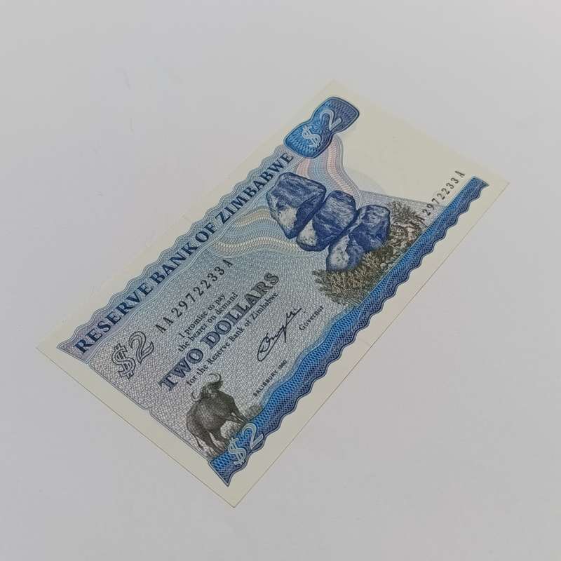 Zimbabwe $2 banknote uncirculated Pick 1a