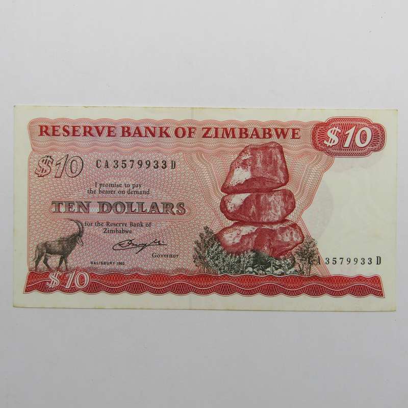 Zimbabwe $10 uncirculated (UNC) Salisbury banknote - Pick 3b - 1982