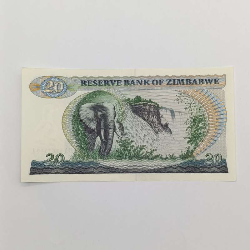 Zimbabwe $20 Salisbury 1980 uncirculated lot of 2 banknotes with consecutive numbers pick 049