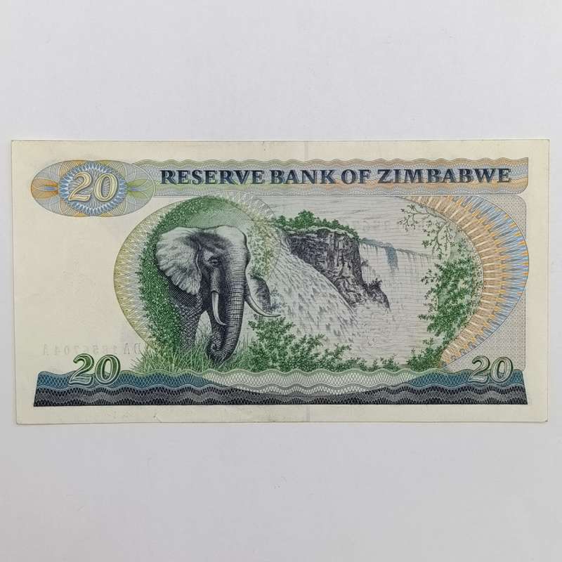 Zimbabwe $20 Saltsburg 1980 uncirculated banknote (Pick 049)
