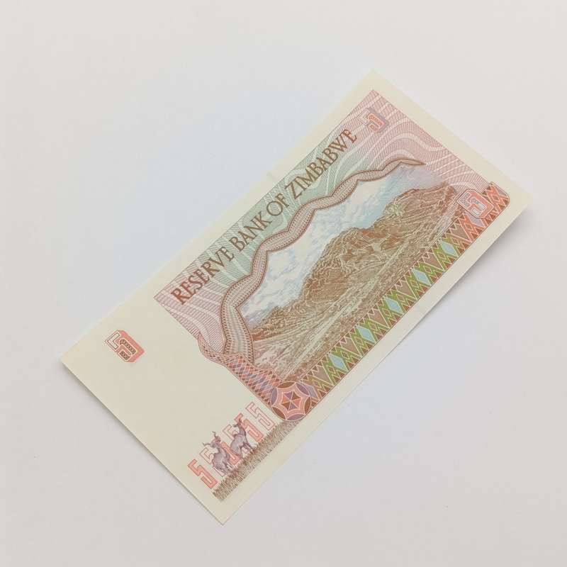 Zimbabwe Harare 1997 $5 pair of consecutive numbered uncirculated banknotes