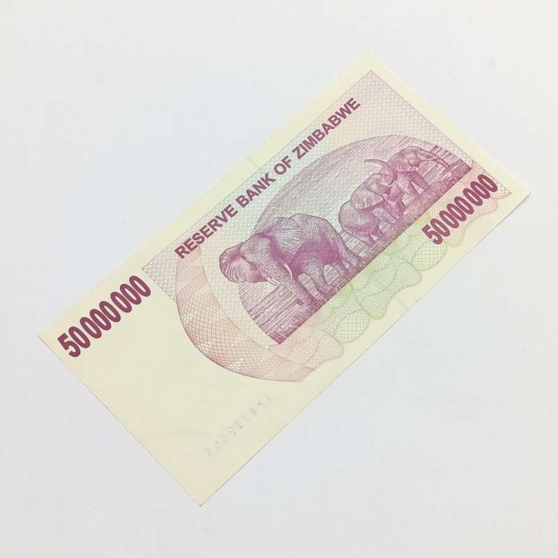 Zimbabwe 50 Million dollars bearer cheque issued 2-4-2008 3x consecutive numbered uncirculated notes