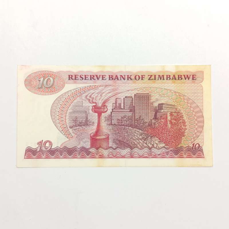 Zimbabwe $10 Salisbury 1980 uncirculated banknote - yellow discoloring