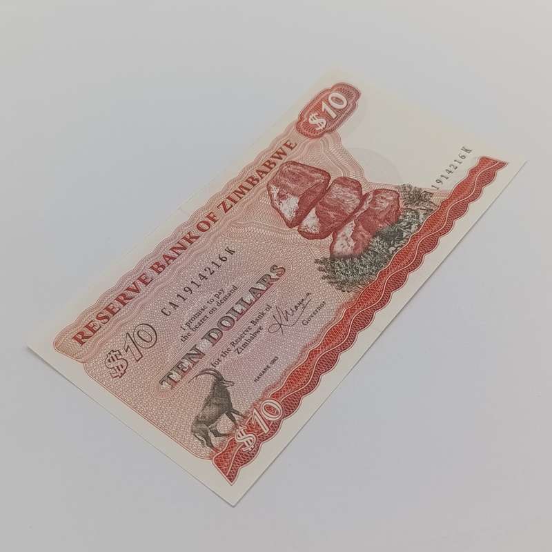 Zimbabwe $10 banknote Harare 1983 uncirculated