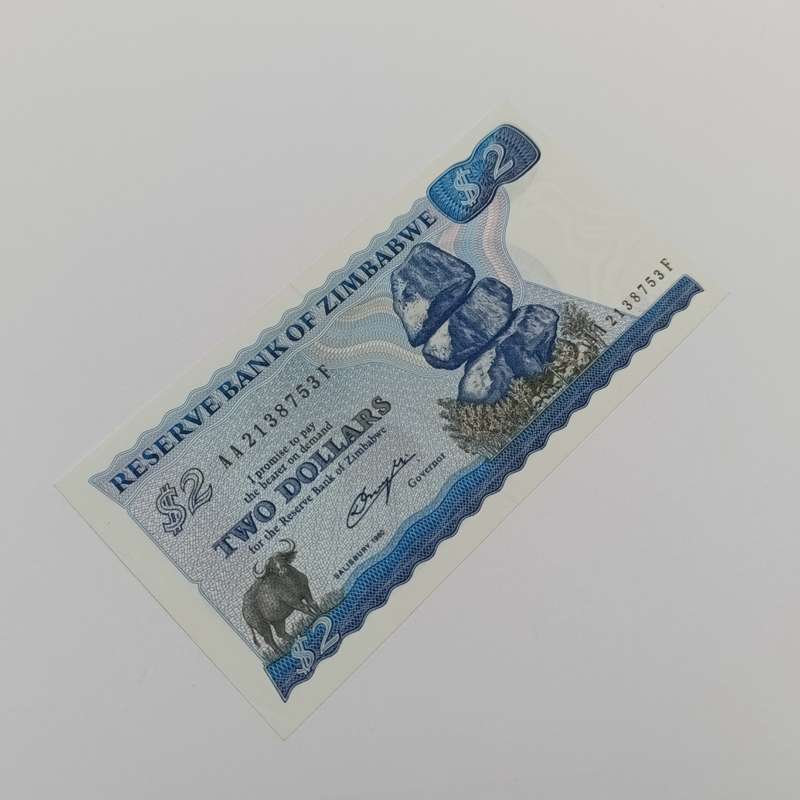 Zimbabwe $2 Salisbury 1980 uncirculated AA banknote