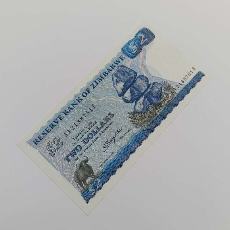 Zimbabwe $2 Salisbury 1980 uncirculated AA note