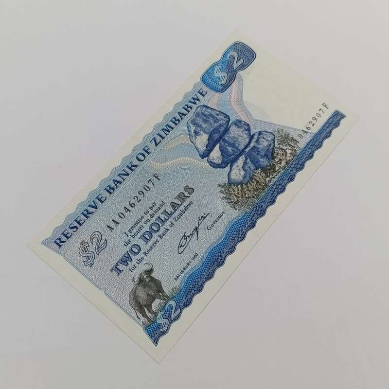Zimbabwe $2 Salisbury 1980 uncirculated AA note