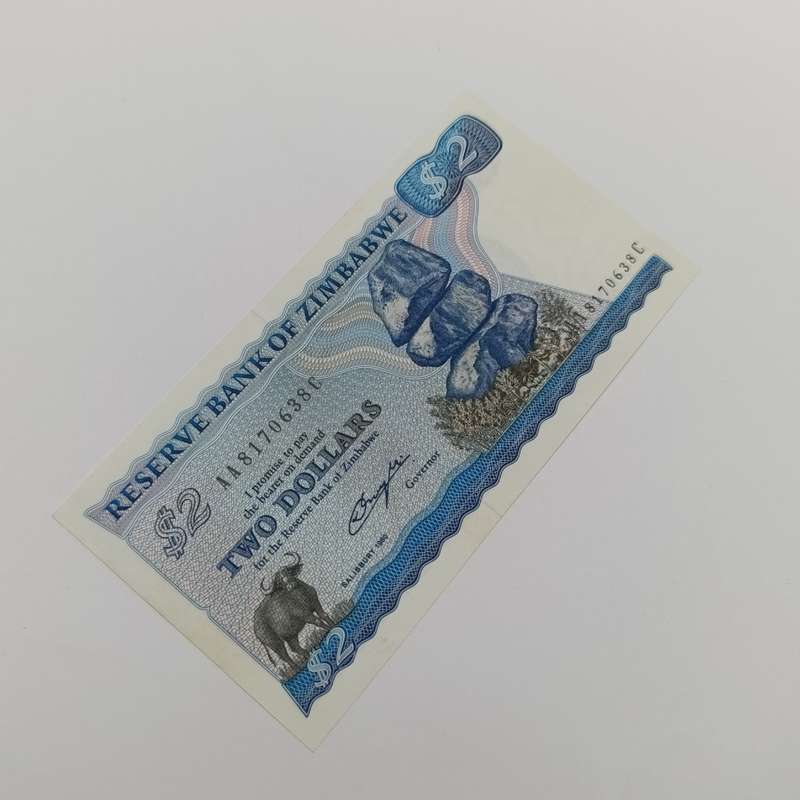 Zimbabwe $2 banknote Salisbury 1980 uncirculated
