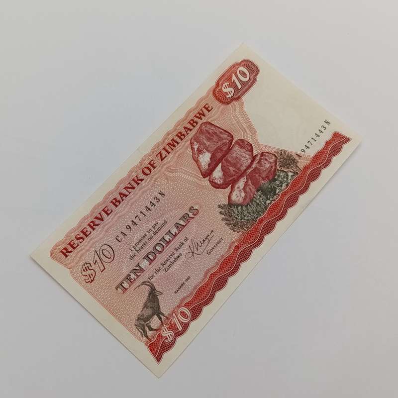 Zimbabwe $10 Harare 1983 uncirculated banknote