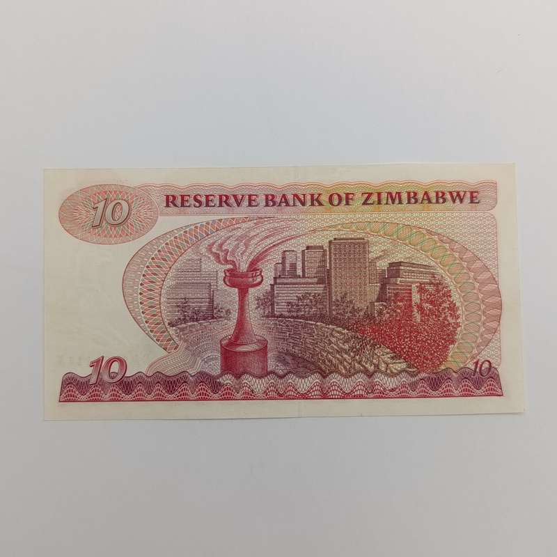 Zimbabwe $10 Harare 1983 uncirculated banknote