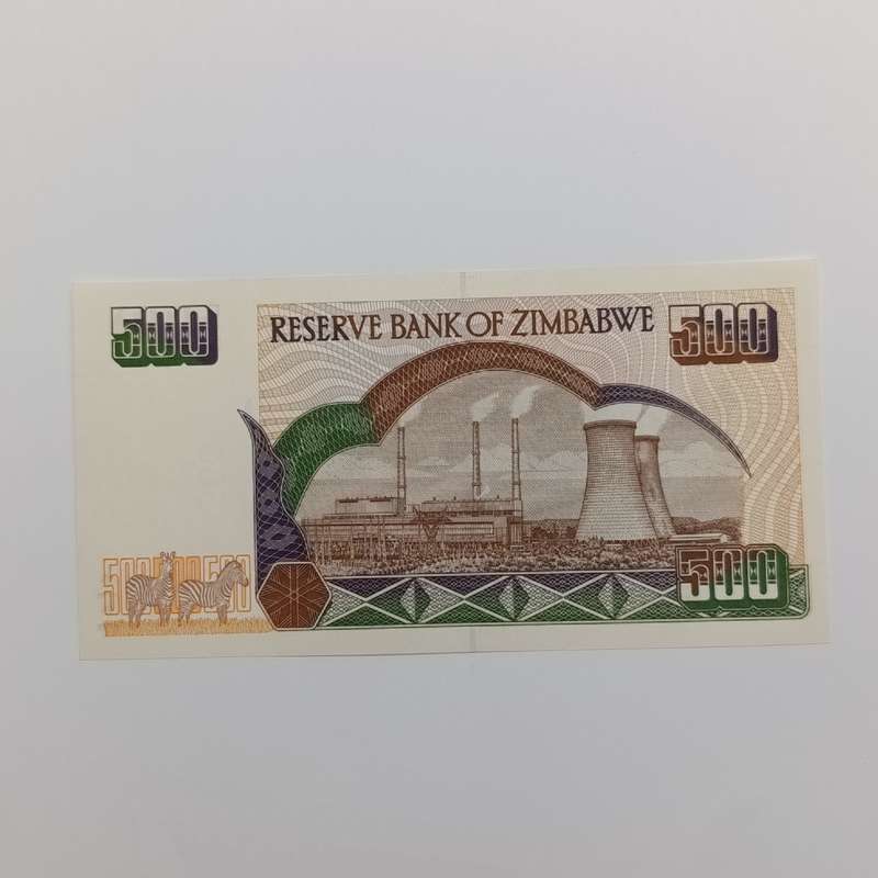 Zimbabwe $500 Harare 2001 uncirculated set of 2 banknotes with consecutive numbers
