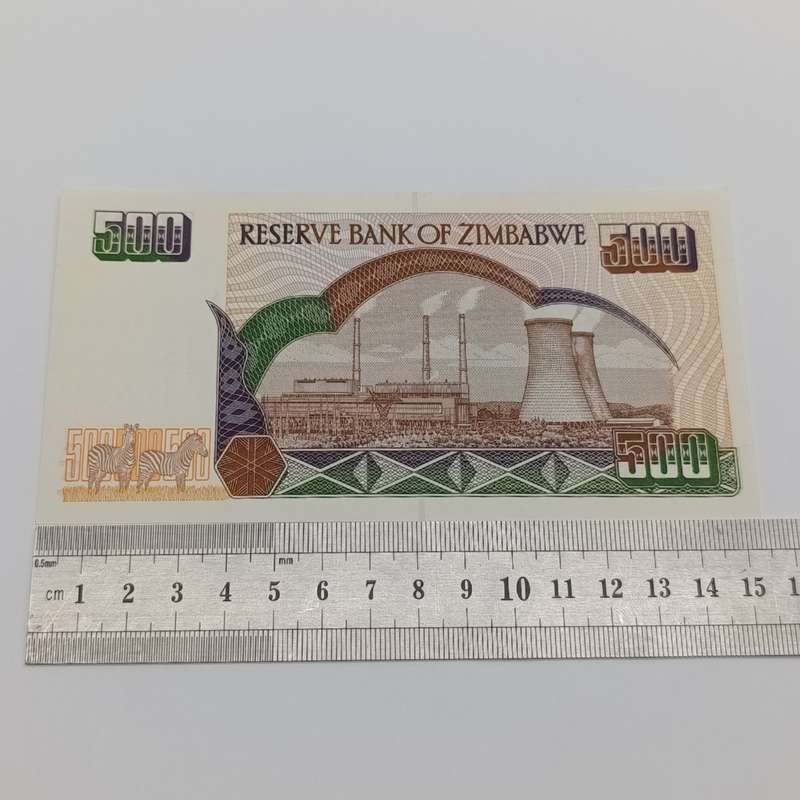 Zimbabwe $500 Harare 2001 uncirculated set of 2 banknotes with consecutive numbers