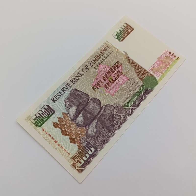 Zimbabwe $500 Harare 2001 uncirculated banknote AA 3386333