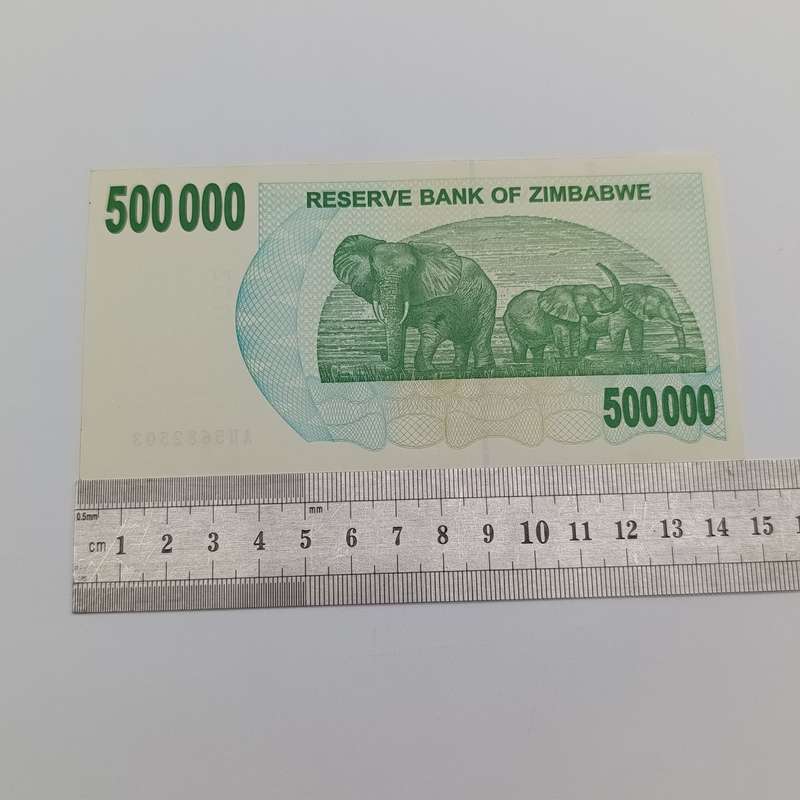 Zimbabwe $500 000 Bearer cheques issued 1 July 2007 uncirculated pair with consecutive numbers