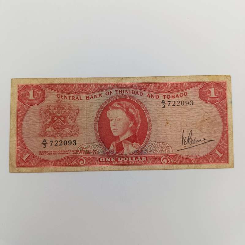 Trinidad & Tobago One dollar banknote Fine - Bruce signature