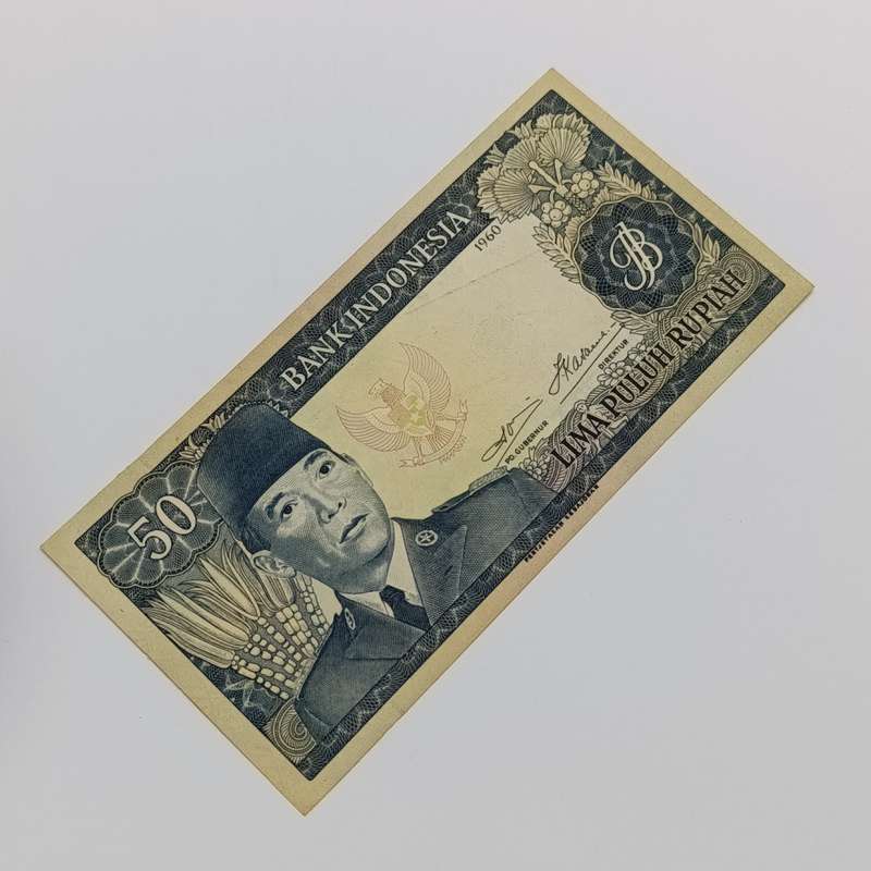 Indonesia 50 Rupiah banknote dated 1960 XF+