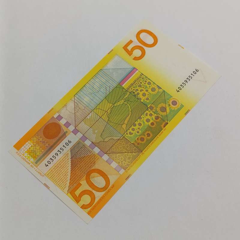 Netherlands 50 Gulden 1982 banknote AU