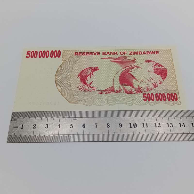 Zimbabwe 500 Million dollars bearer cheques issued 2nd May 2008 uncirculated consecutive numbered