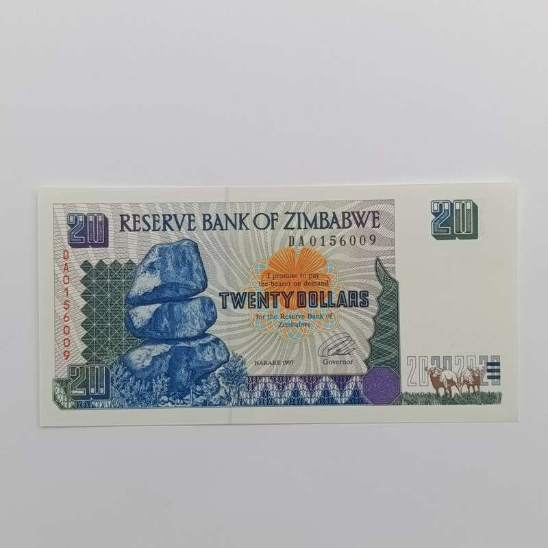 Zimbabwe $20 Harare 1997 Lot of 3 banknotes with consecutive numbers - uncirculated