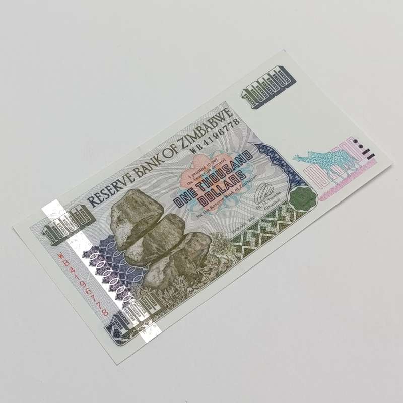 Zimbabwe $1000 Harare 2003 lot of 3 uncirculated banknotes - series WA,WB,WC