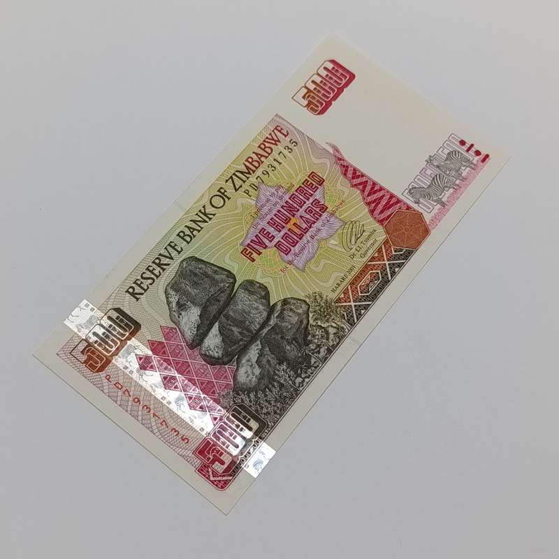 Zimbabwe $500 Harare 2001 uncirculated banknote