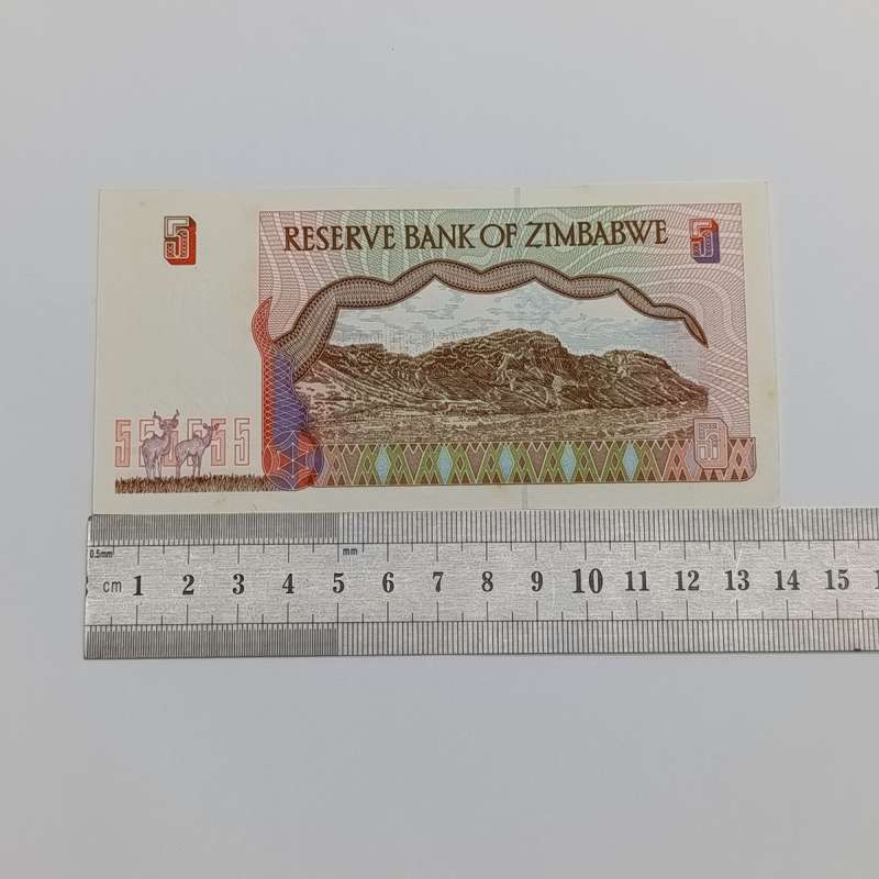 Zimbabwe $5 Harare 1997 lot of 8 banknotes with consecutive numbers