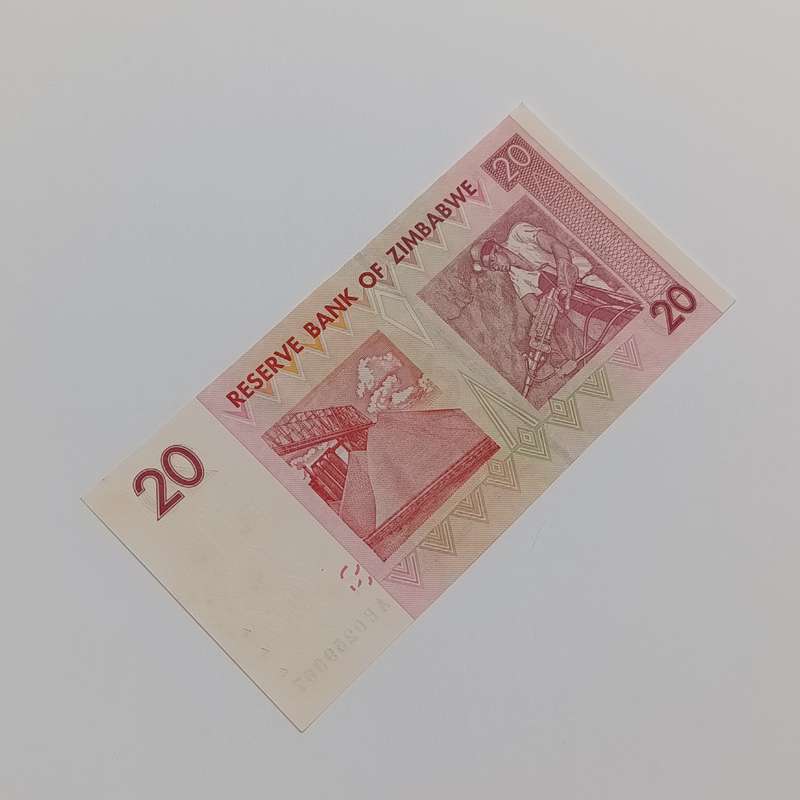 Zimbabwe $20 Harare 2007 lot of 5 banknotes with consecutive numbers - uncirculated