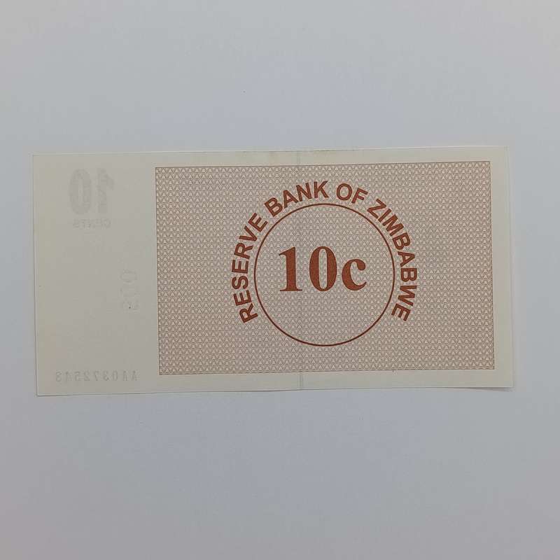 Zimbabwe 1-8-2006 set of lowest denomination bearer cheques 1 cent to 1 dollar uncirculated