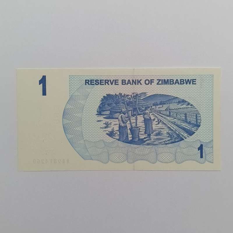 Zimbabwe 1 August 2006 set of lowest denomination bearer cheques - 1 cent to 1 dollar uncirculated