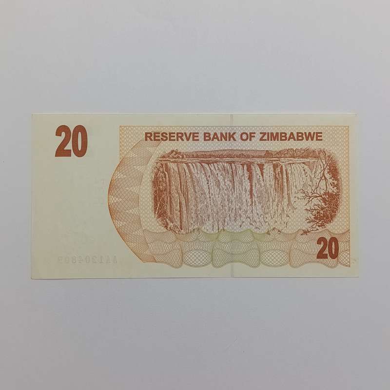 Zimbabwe $20 Bearer cheques Issue date 1 Aug 2006 lot 3 uncirculated notes with consecutive numbers