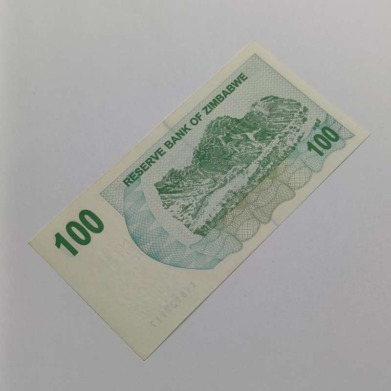 Zimbabwe $100 bearer cheques lot of 3 uncirculated notes with  consecutive numbers - AA