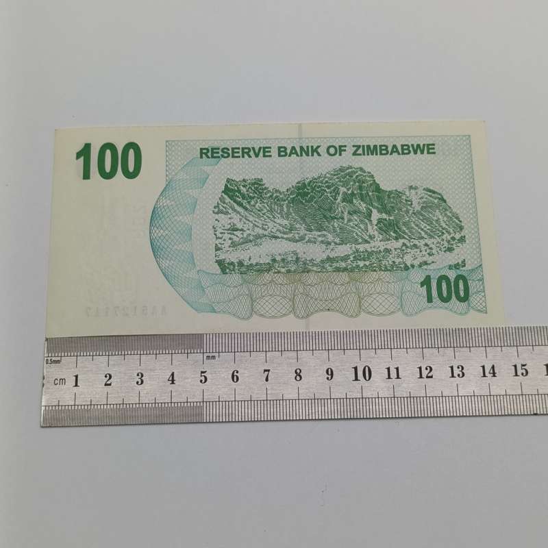 Zimbabwe $100 bearer cheques lot of 3 uncirculated notes with  consecutive numbers - AA